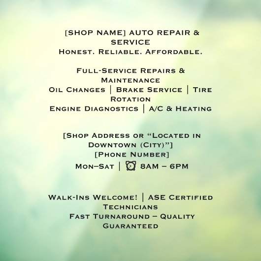 52-inch x 72-inch autoetalage raamsticker (Vel 3)