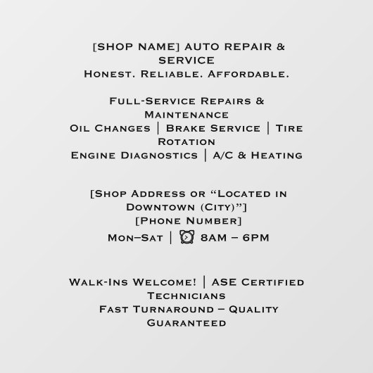 52-inch x 72-inch autoetalage raamsticker (Vel)