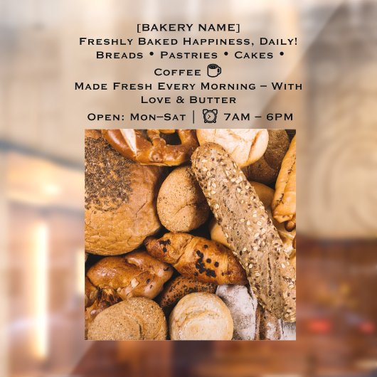 52-inch x 72-inch Baker Window Cling Raamsticker (Vel 2)