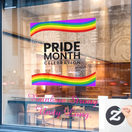52 inch x 72 inch Pride Month Window Cling Raamsticker (Cafe Raam)