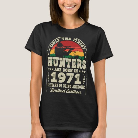 52 jaar 1971 52e jaar Oude Ouderjagers T-shirt (Voorkant)