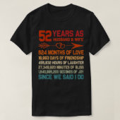 52 jaar als man en vrouw, 52e Jubileum Gift f T-shirt (Design voorkant)