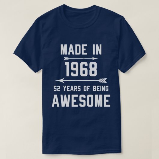 52 jaar Geweldige Mannen vrouwen met cadeau in 196 T-shirt (Design voorkant)