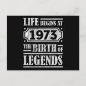 52 jaar oud 1973 Geboorte van de legende 52e verja Briefkaart (Voorkant)