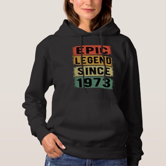 52 jaar oud Bday 1973 Epic Legend 52ste verjaardag Hoodie (Voorkant)