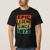 52 jaar oud Bday 1973 Epic Legend 52ste verjaardag T-shirt (Voorkant)