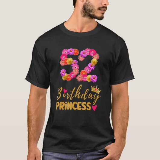 52 jaar oud verjaardag prinses bloem haar mijn 52e t-shirt (Voorkant)