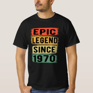 52 jaar oude dag 1970 epic Legend 52e verjaardag T-shirt