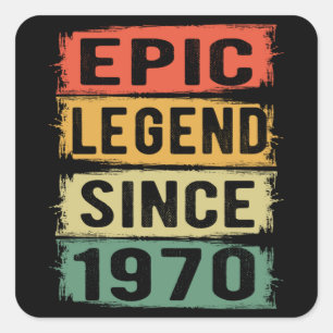 52 jaar oude dag 1970 epic Legend 52e verjaardag Vierkante Sticker