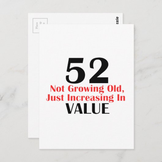 52 jaar oude design briefkaart (Voorkant / Achterkant)