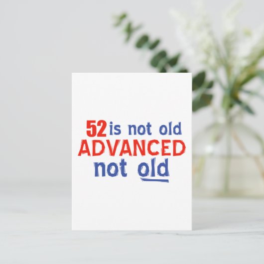 52 jaar oude design briefkaart (Staand voorkant)