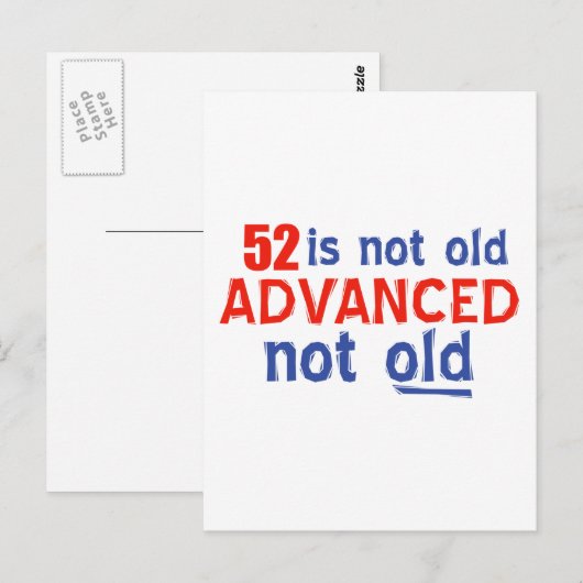 52 jaar oude design briefkaart (Voorkant / Achterkant)