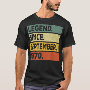 52 jaar oude Gift Legend sinds september 1970 52e T-shirt