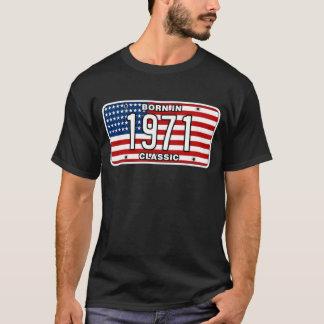 52 jaar oude  klassieke auto 1971 52e verjaardag t-shirt