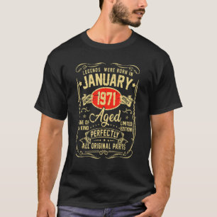 52 jaar oude legenden geboren in januari 1971 52e t-shirt