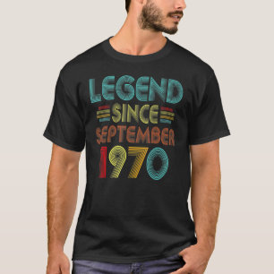 52 jaar oude leggende sinds september 1970 52e her t-shirt
