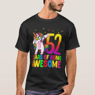 52 jaar oude verjaardag Unicorn Dabbing 52nd Birth T-shirt