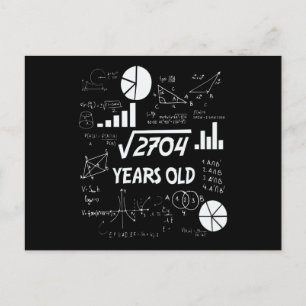 52 jaar oude verjaardag wiskundeleraar 52e verjaar briefkaart