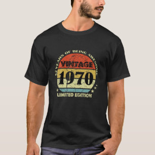 52 jaar oude Vintage 1970, beperkte editie Happy 5 T-shirt