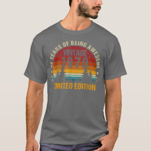 52 jaar oude Vintage 1970 Limited Edition 52th Bir T-shirt