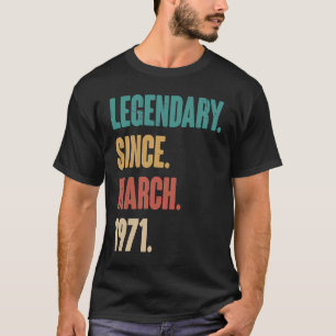 52 jaar Oude Vintage 1971 Birthday Maart 52e deco T-shirt