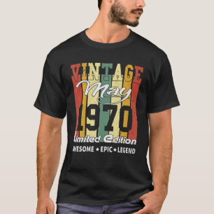 52 jaar oude Vintage mei 1970 Limited Edition 52th T-shirt