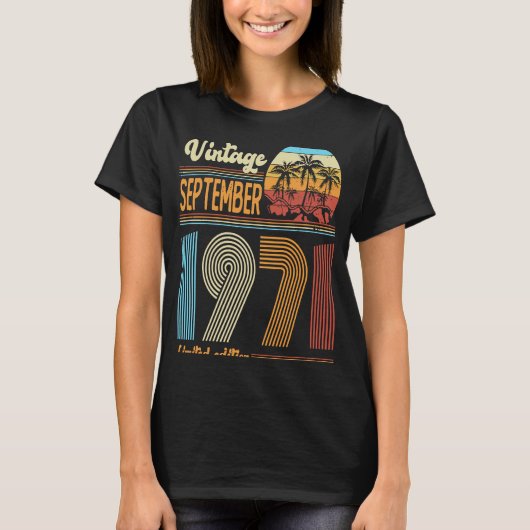 52 jaar september 1971 Wome T-shirt (Voorkant)