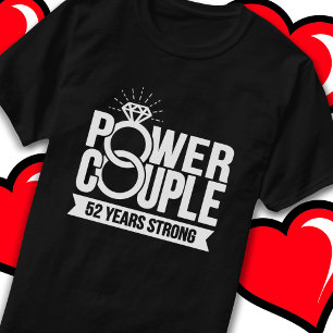 52 jaar sterk machtspaar Schattige 52e Jubileum T-shirt