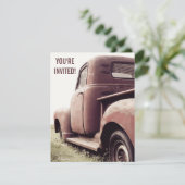 52 Primer Pickup Truck Party for Old Guy Kaart (Staand voorkant)