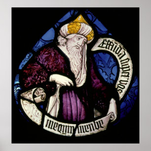 52:Roundel van de profeet Ezekiel, 15e eeuw Poster