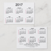 52 Week 2017 White Calendar door Janz Visitekaartj Visitekaartje (Voorkant / Achterkant)