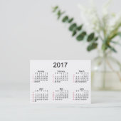 52 Week 2017 White Calendar door Janz Visitekaartj Visitekaartje (Staand voorkant)