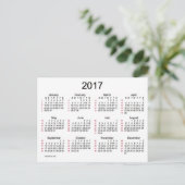 52 weken 2017 Mini Calendar van Janz Briefkaart (Staand voorkant)