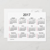 52 weken 2017 Mini Calendar van Janz Briefkaart (Voorkant / Achterkant)