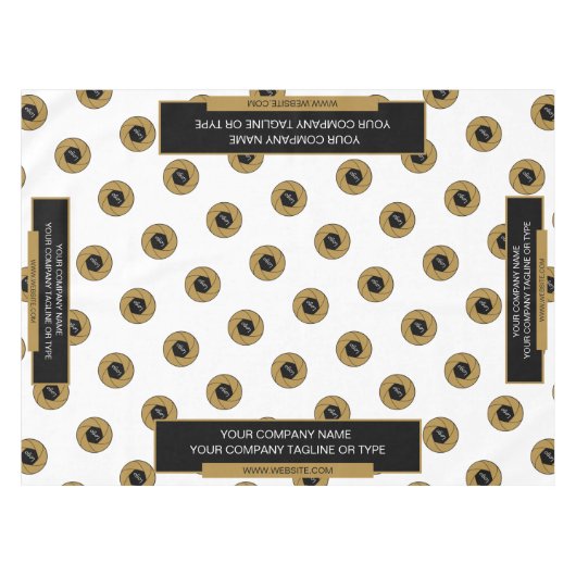 52"X70" Beurstaftafelkleed Logo Goud Wit  Tafelkleed (Voorkant (Horizontaal))