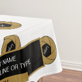 52"X70" Beurstaftafelkleed Logo Goud Wit  Tafelkleed (Voorbeeld)