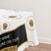 52"X70" Tafelkleed voor beurs Logo Goud Wit (Voorbeeld)