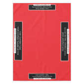 52"X70" Tafelkleed voor beurzen met logo rood zwar (Voorkant)