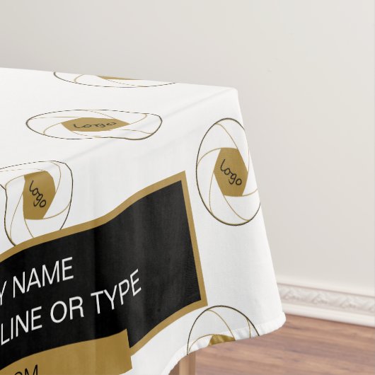 52 "X70" Trade Show tafelkleed Logo Gold White (Voorbeeld)