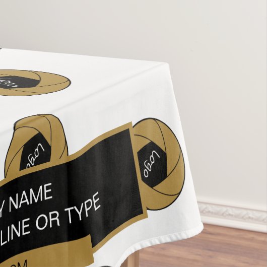 52 "X70" Trade Show tafelkleed Logo Gold White (Voorbeeld)