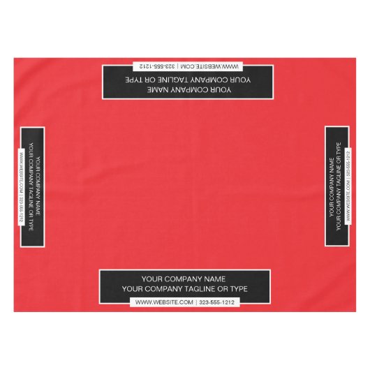 52 "X70" Trade Show Tafelkleed Logo Rood Zwart Wit (Voorkant (Horizontaal))
