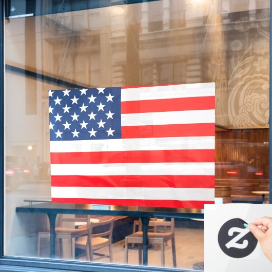 52" x 37.56" American Flag Window Cling  Raamsticker (Cafe Raam)