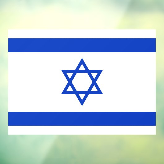 52" x 37.56" Israel Flag Window Cling  Raamsticker (Vel 3)