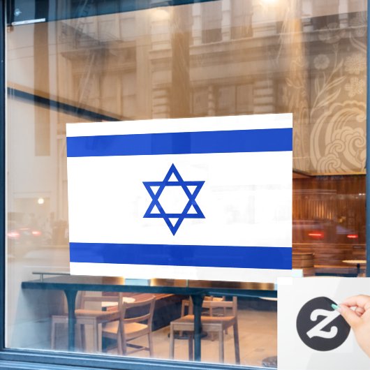 52" x 37.56" Israel Flag Window Cling  Raamsticker (Cafe Raam)