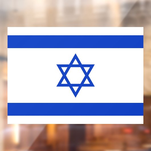 52" x 37.56" Israel Flag Window Cling  Raamsticker (Vel 2)