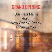 52" x 72" Grand Opening Raamsticker  (Vel 2)