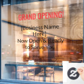 52" x 72" Grand Opening Window Cling  Raamsticker (Cafe Raam)