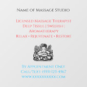 52" x 72" Massage Therapy Window Cling  Raamsticker (Vel)