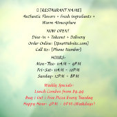 52" x 72" Raamfolie voor restaurants Raamsticker (Vel 3)