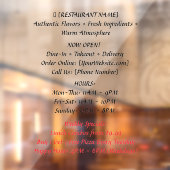 52" x 72" Raamfolie voor restaurants Raamsticker (Vel 2)